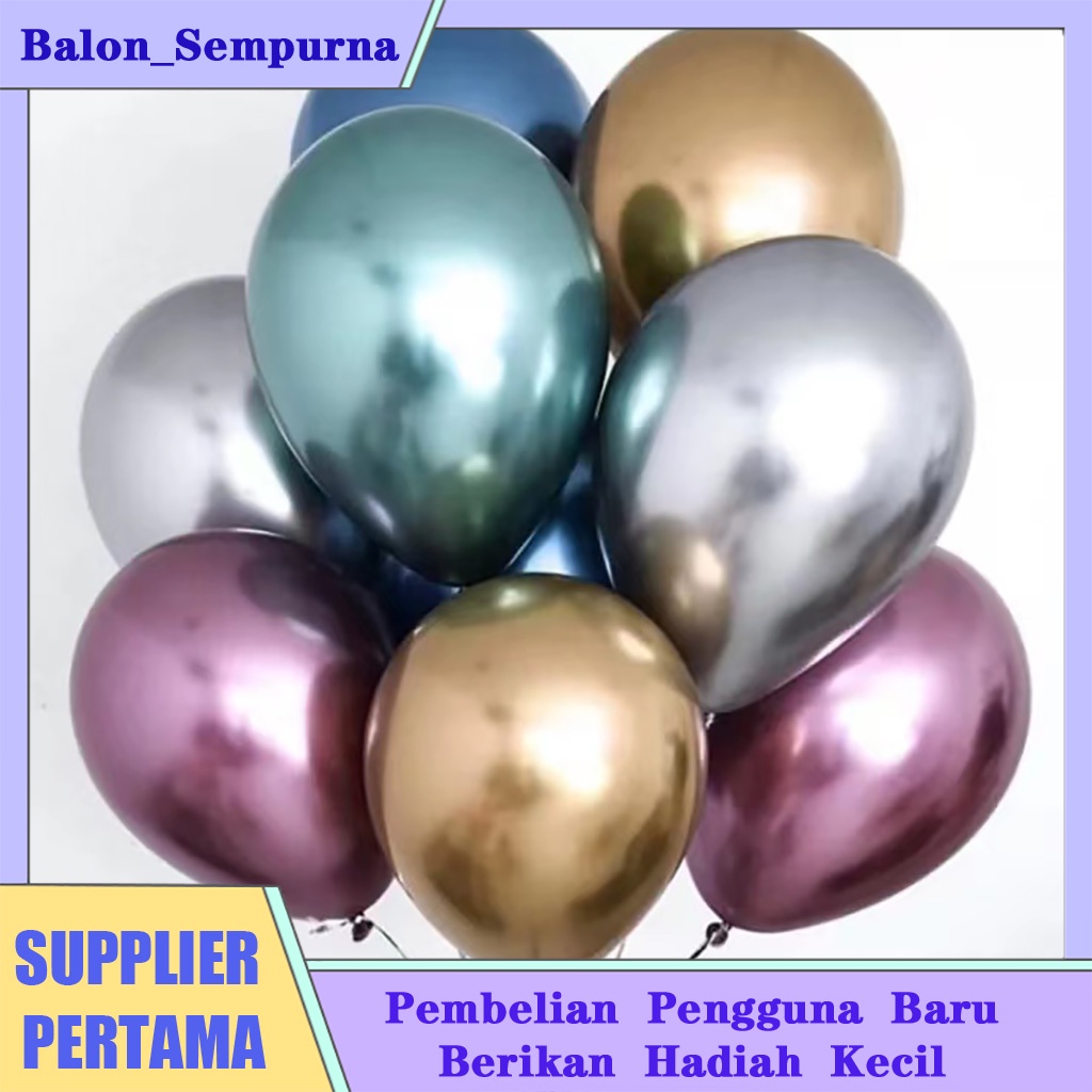 Jual Balon Latex Metalik Chrome Balloon Chrome Inch Isi Pcs Balon