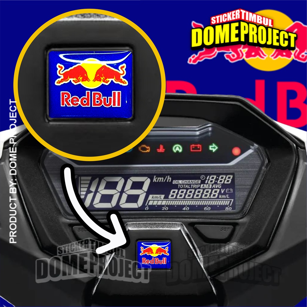 Jual EMBLEM SPIDOMETER HONDA LOGO REDBULL STIKER TIMBUL AKSESORIS MOTOR