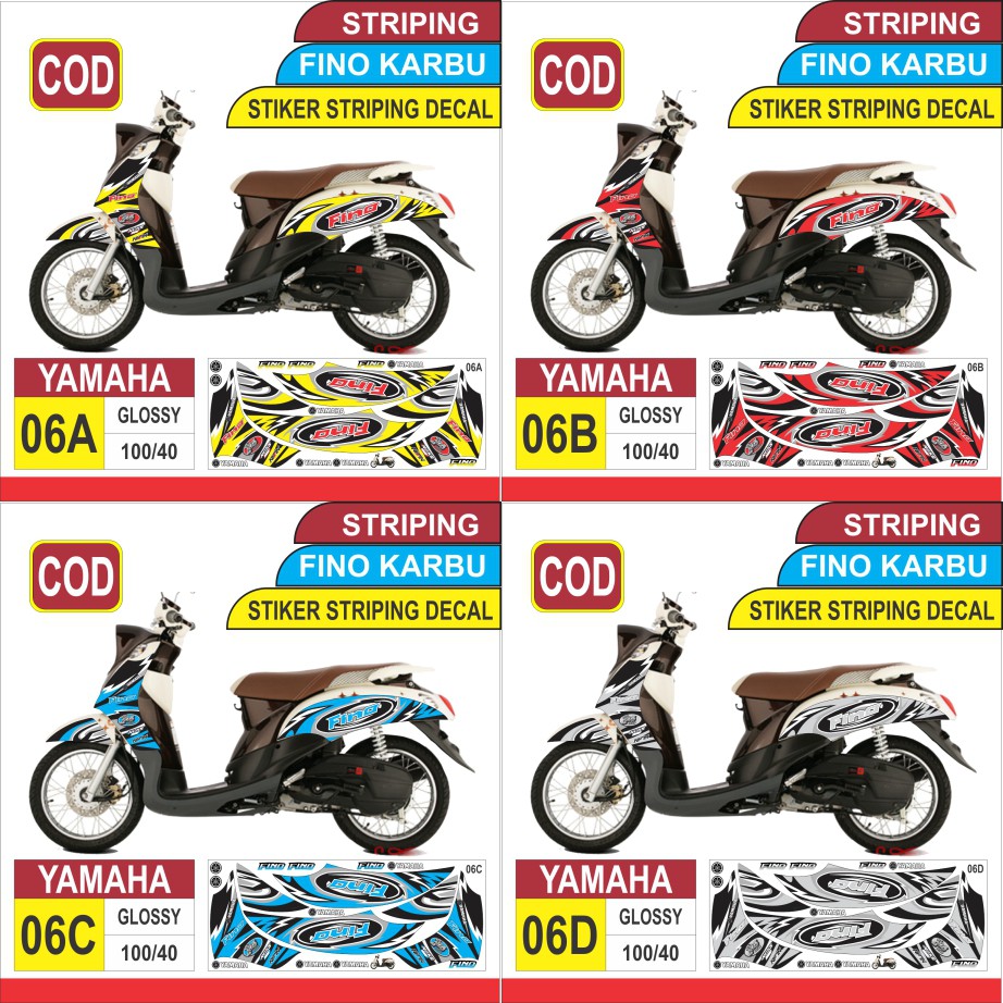 Jual Sticker Striping Yamaha Mio Fino Karbu Variasi Glossy Ar Semua