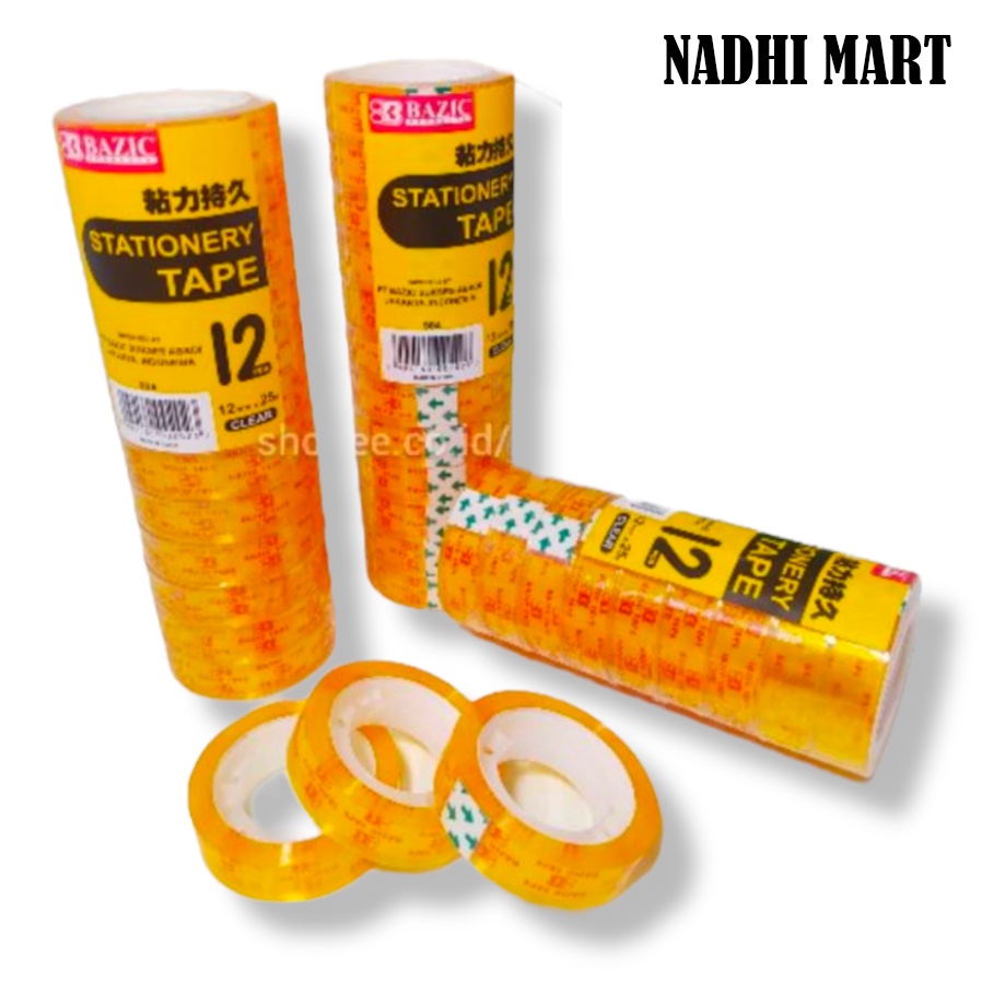 Jual BAZIC ISOLASI BENING CELLOTAPE LAKBAN CELL BAZIC 1 2X25Y