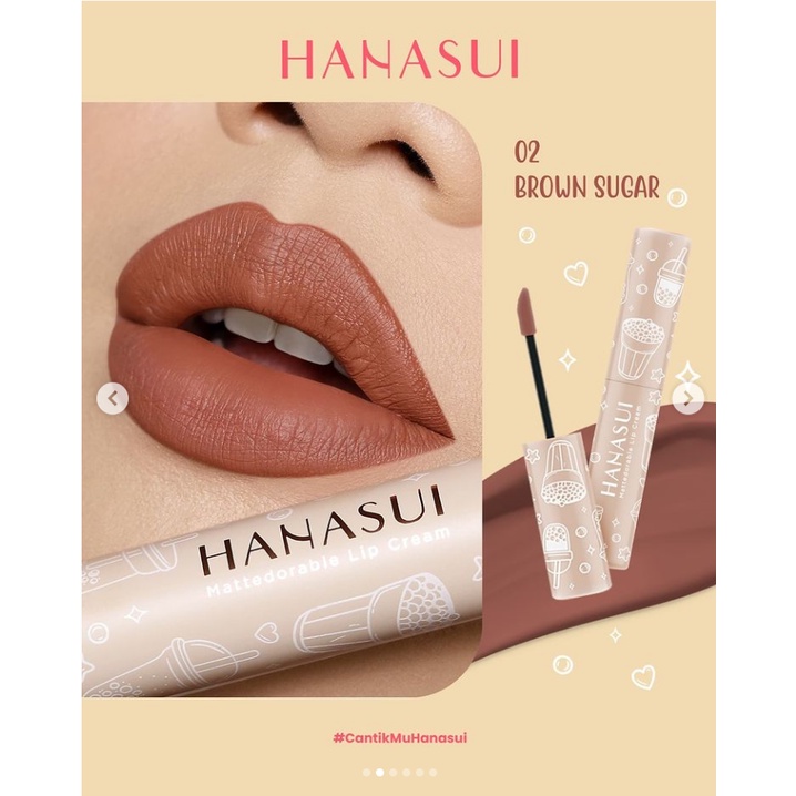 Jual Hanasui Matcha Mattedorable Lipcream Boba Edition G Shopee