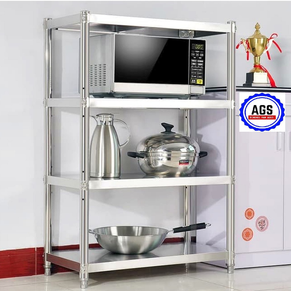 Jual Rak Microwave Rak Serbaguna Stainless Steel Susun Tingkat