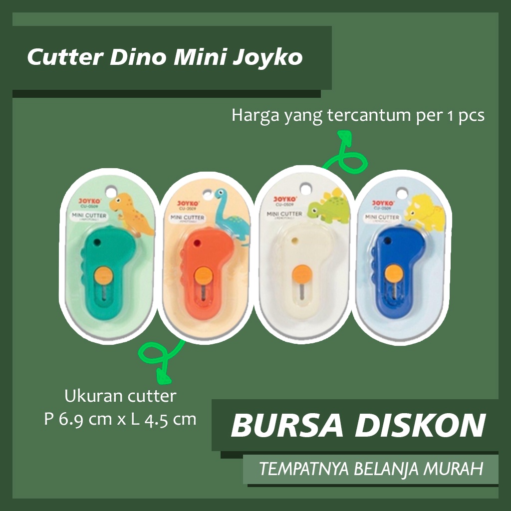 Jual Cutter Dino Mini Joyko CU 0509 Pemotong Kertas Cuter Kecil Bentuk