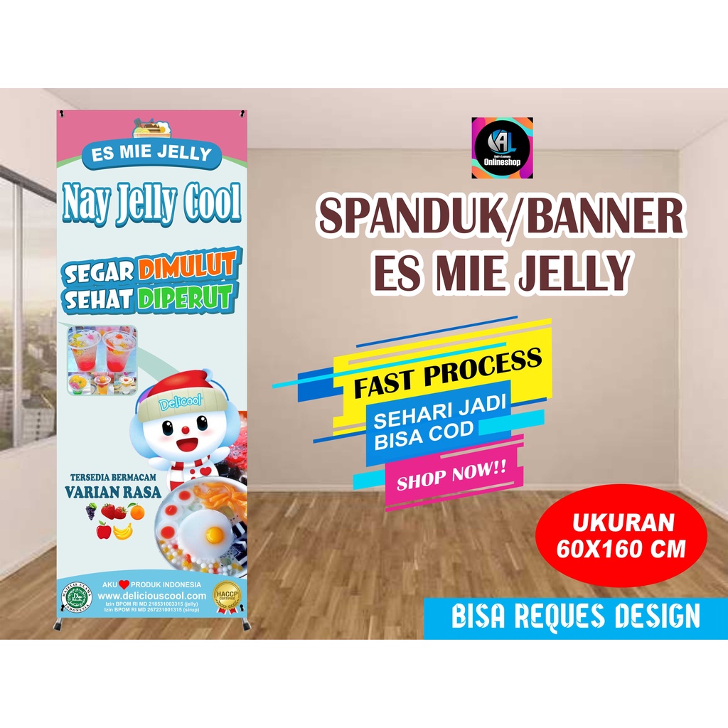 Jual Spanduk Banner Berdiri Es Mie Jelly Shopee Indonesia