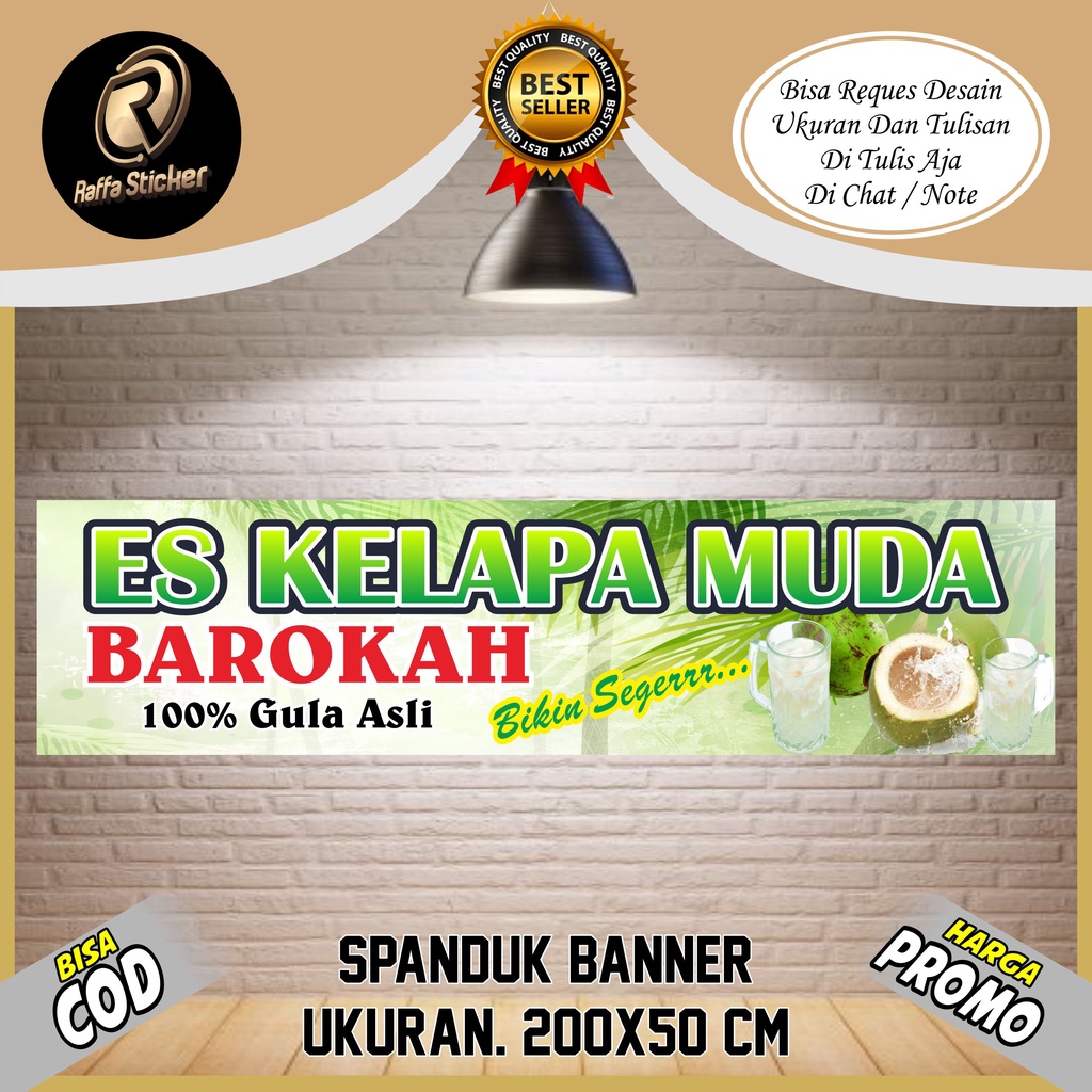 Jual Spanduk Banner Backdrop Usaha Jual Es Kelapa Muda Ukuran X