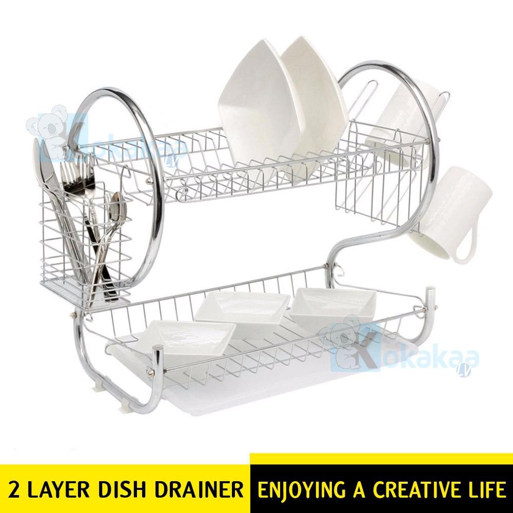 Jual Ecomax Rak Piring 2 Layer Dish Drainer Rak Piring 2 Tingkat