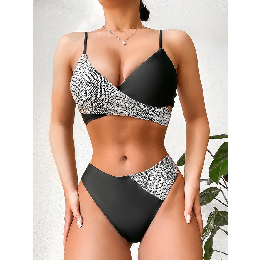 Jual PREORDER High Waist Bikini 2022 Cross Wrap Swimwear Women Swimsuit