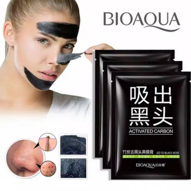 Jual Bioaqua Activated Carbon Black Mask Masker Charcoal Shopee