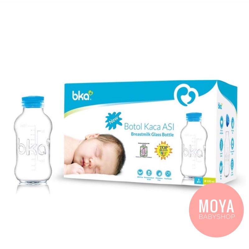 Jual BOTOL ASI KACA BKA BOTOL ASI KACA 100ML KANTONG SUSU BOTOL ASI