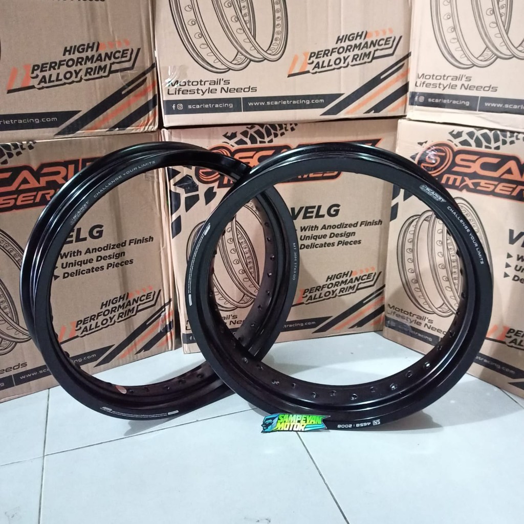 Jual Velg Set Scarlet Supermoto Crf X Hole Gold Hitam