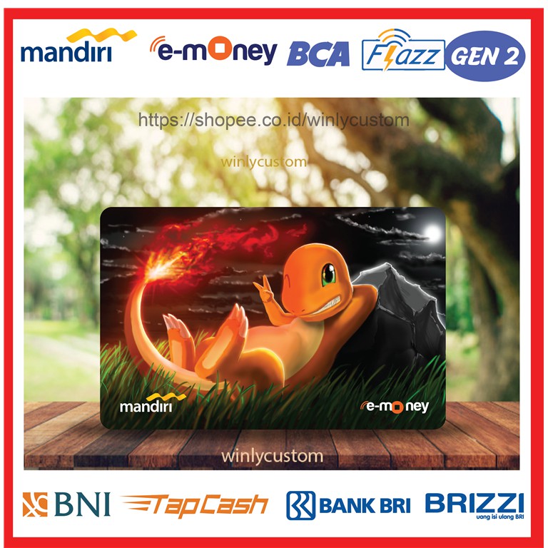 Jual Kartu E Money E Toll Anime Charmander Pokemon Emoney Mandiri Flazz