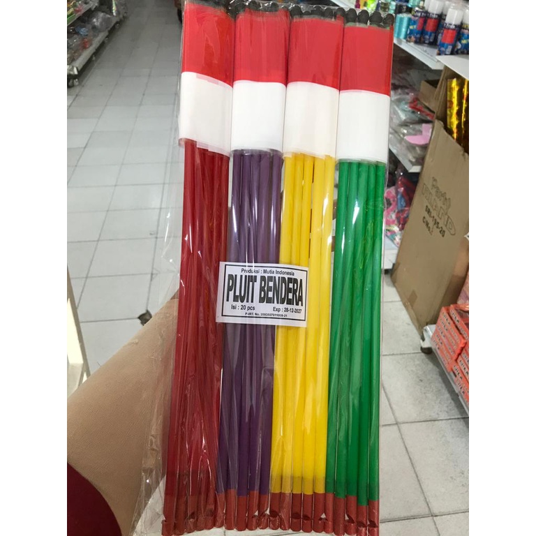 Jual Bendera Pluit Bendera Plastik Merah Putih Dengan Tongkat Tangkai