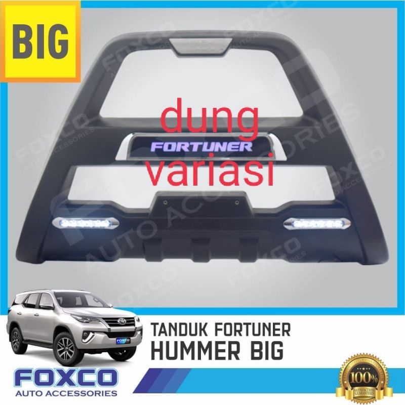 Jual Tanduk Depan Bumper All New Fortuner 2016 Emboss Hummer With Led