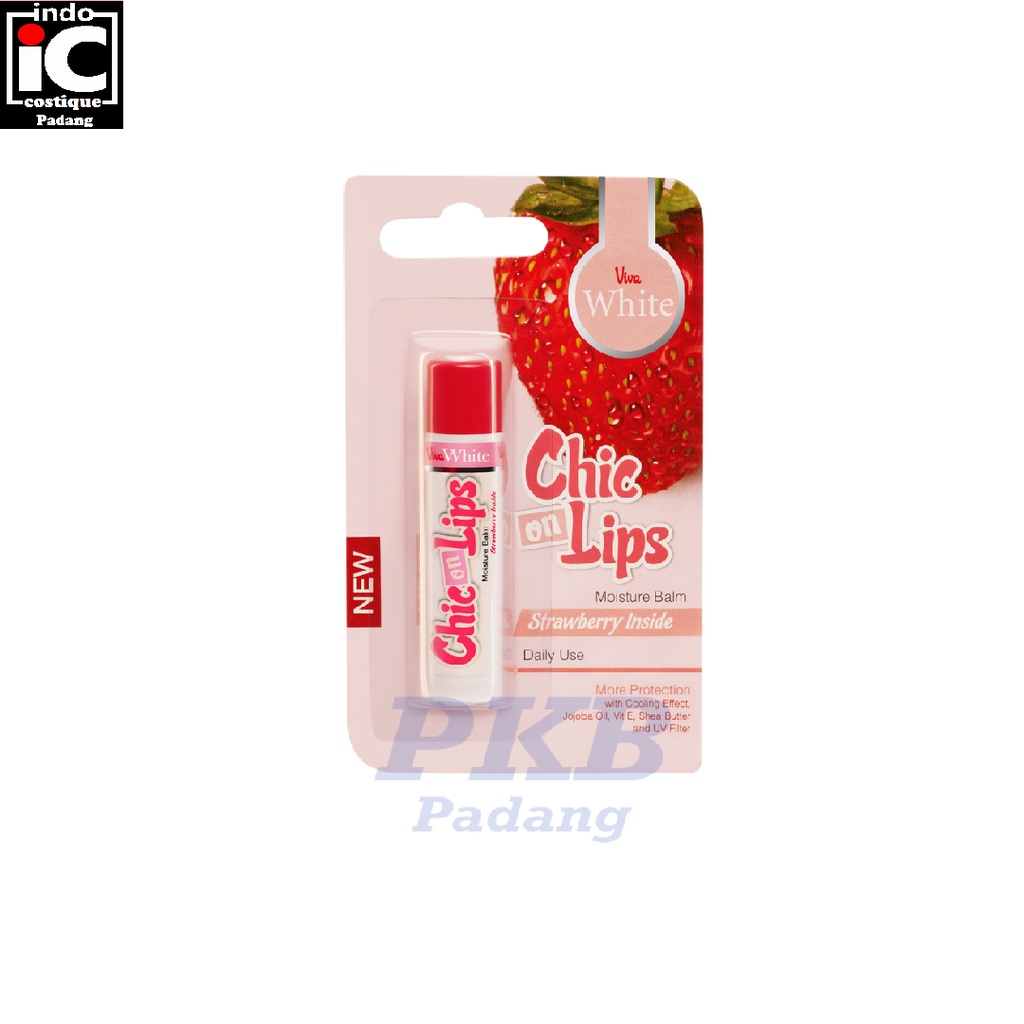 Jual Viva White Moisture Balm Chic On Lips Strawberry Inside Gr