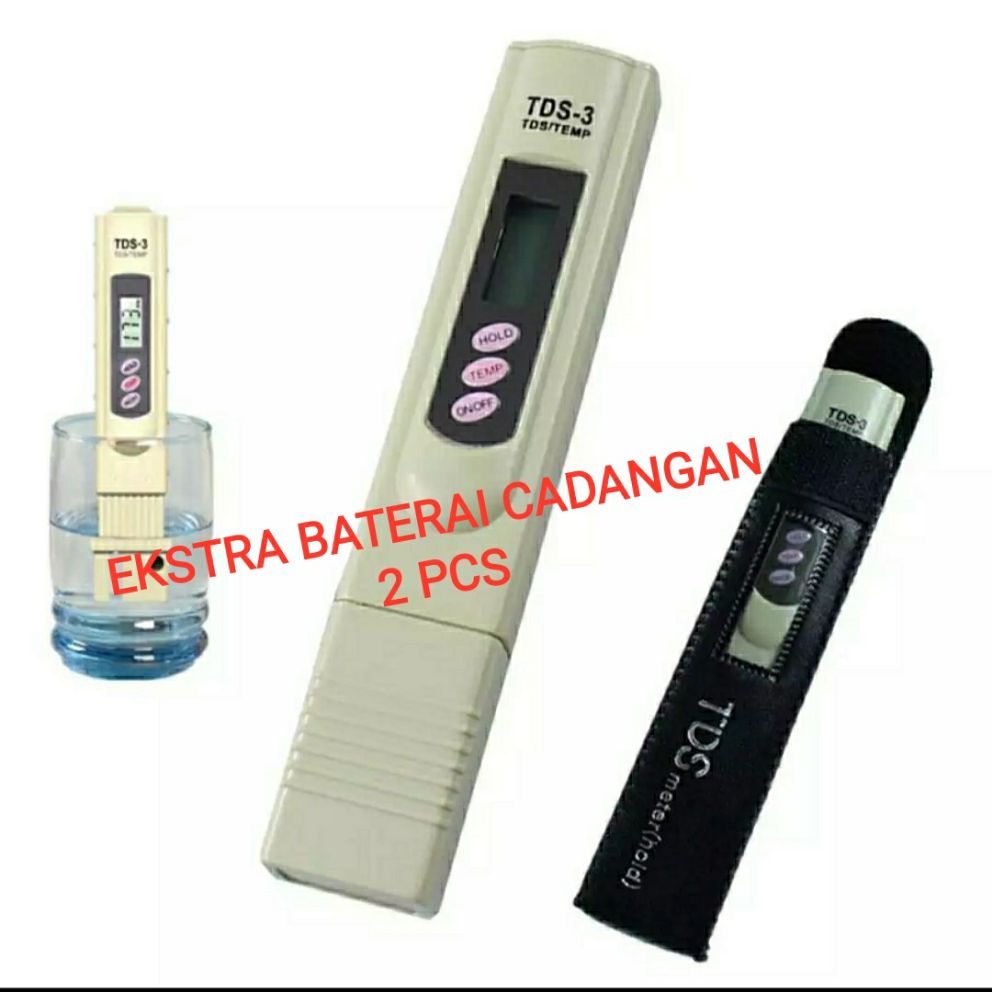 Jual Tds Meter BONUS 2 BATERAI CADANGAN Alat Ukur Air Nutrisi Pupuk