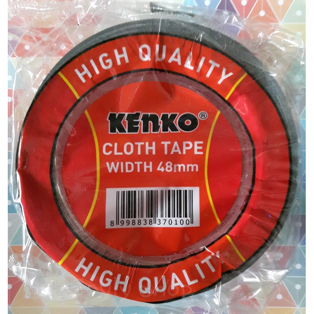 Jual LAKBAN JILID KENKO 48MM 2 INCH HITAM TEBAL LINEN KAIN CLOTH TAPE