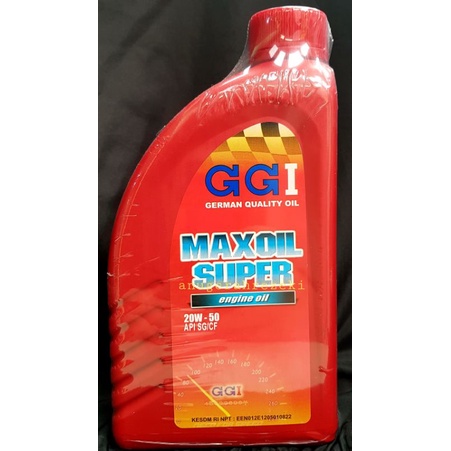 Jual GGI MAXOIL SUPER 4T 20W 50 SG CF OLI MESIN 1 LITER Shopee