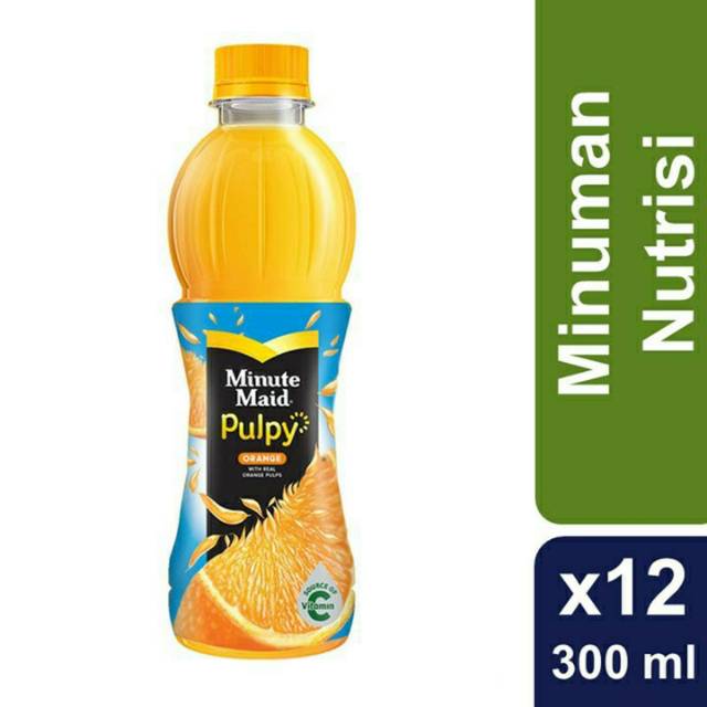 Jual Minute Maid Pulpy Orange 300ML 1 Karton 12 Botol Shopee Indonesia