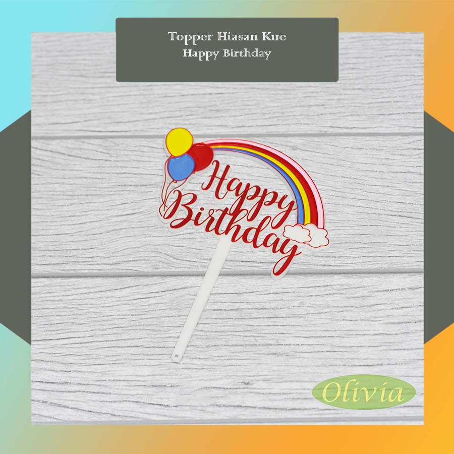 Jual Cake Topper Happy Birthday Pelangi Shopee Indonesia