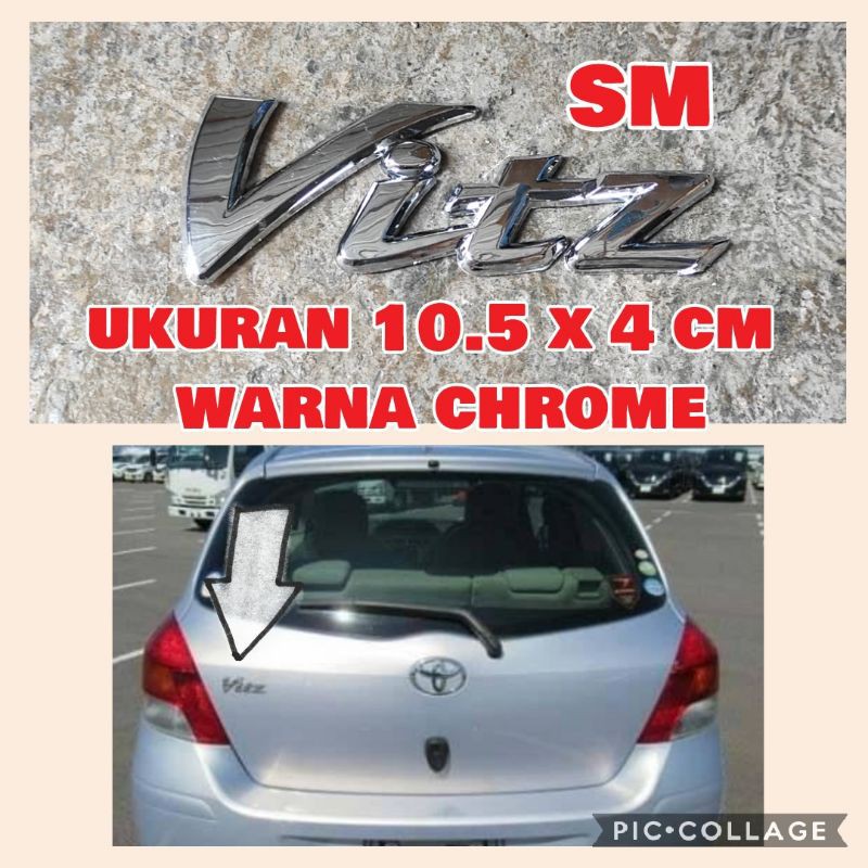 Jual Emblem Tulisan Vitz Emblem Bagasi Belakang Toyota Yaris Jdm