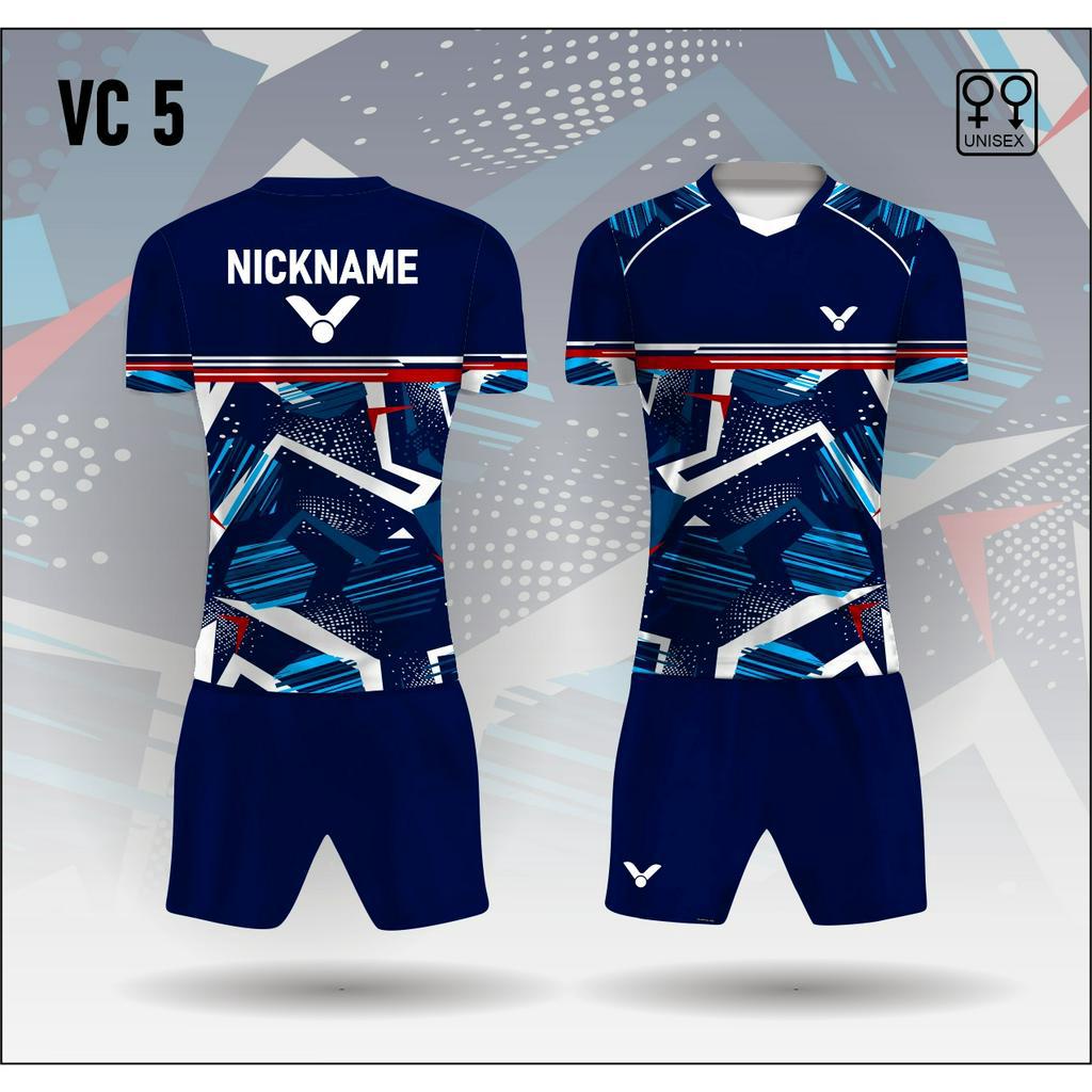 Jual Jersey Set Celana Badminton Victor Baju Bulu Tangkis Custom Baju