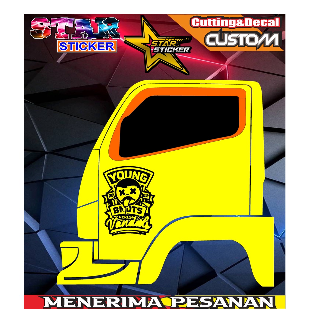 Jual Sticker Cutting Truck Bagian Pintu Kabin Typograpy Typografi