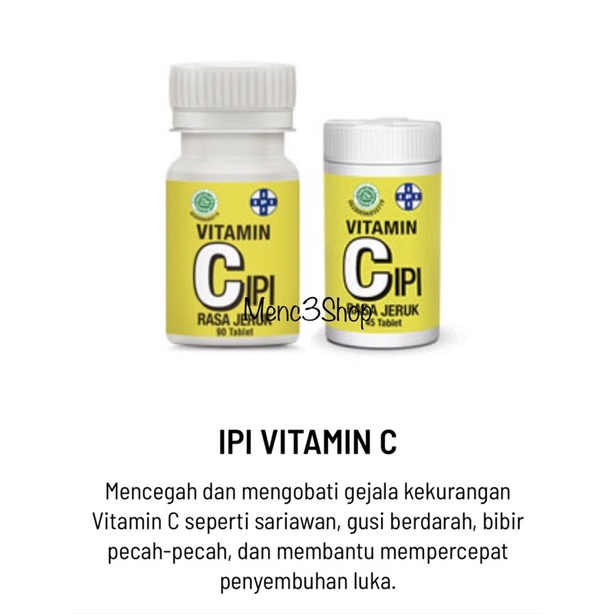 Jual Ipi Vitamin C Isi 45 Tablet 90 Tablet Shopee Indonesia