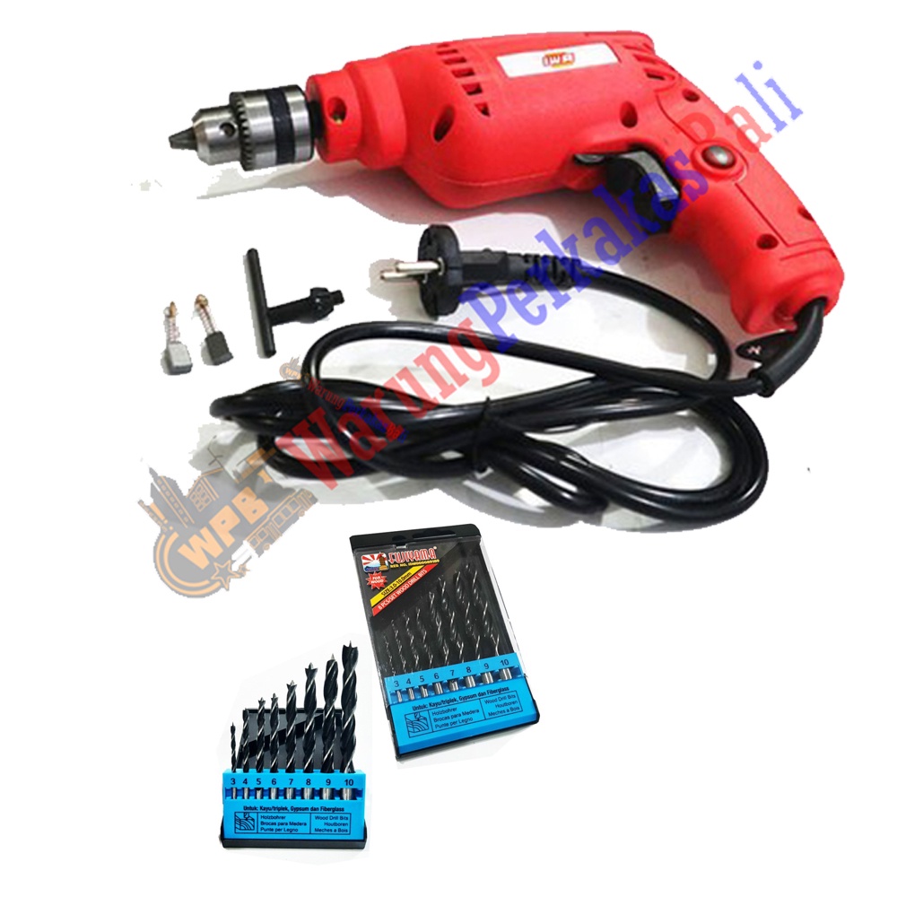 Jual Paket In Iwa Mesin Bor Mmelectric Drill Sh Bor Kayu Besi