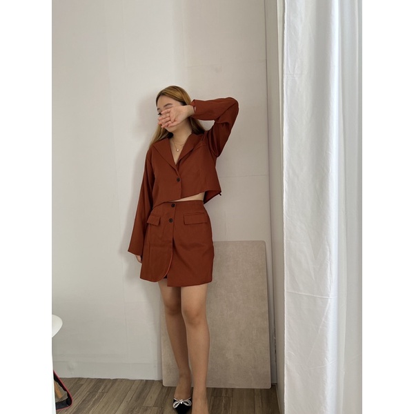 Jual Her Claude Crop Blazer And Skort Set Set Crop Blazer Dan Skort