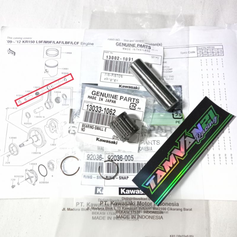 Jual PAKET PEN PISTON 15 LAHER BAMBU PLUS CLIP SEHER NINJA RR R SS KGP