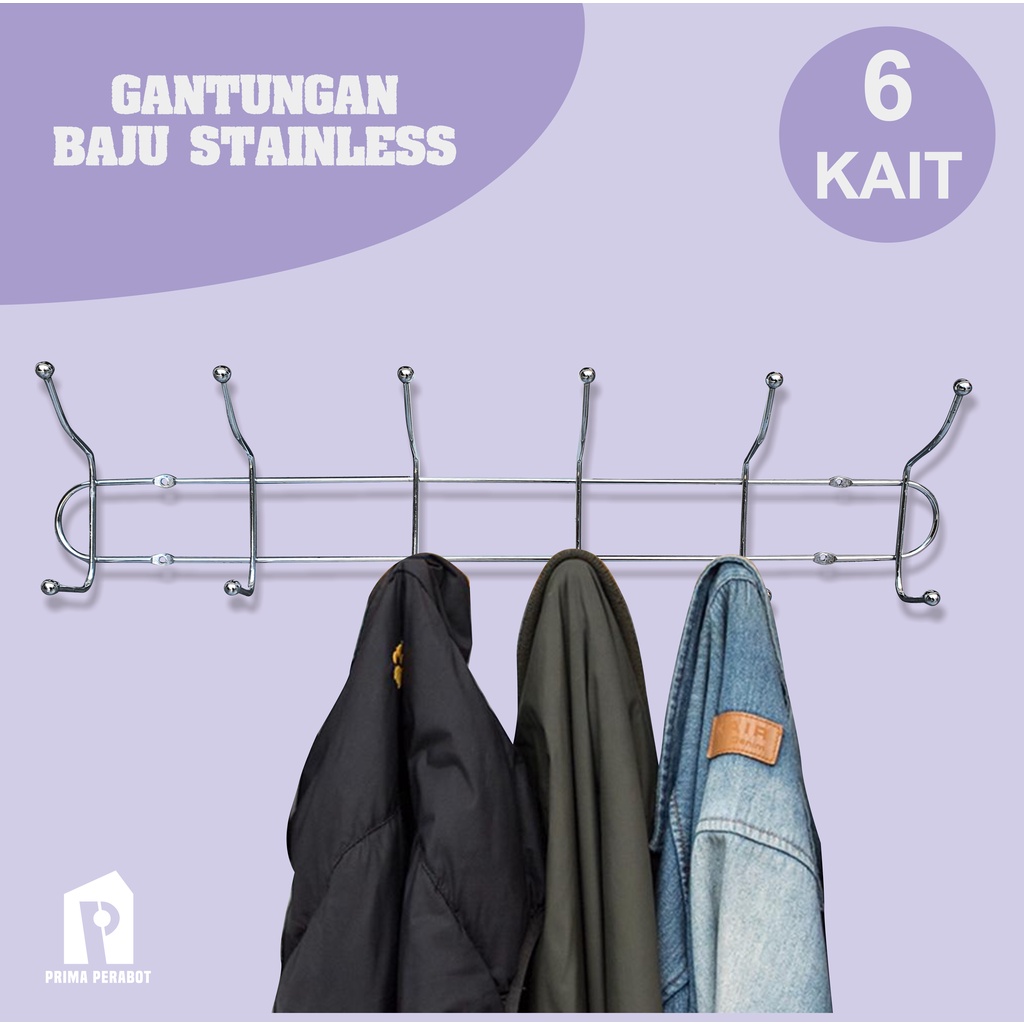 Jual Gantungan Baju Dinding Stainless Jumbo Kait Shopee Indonesia