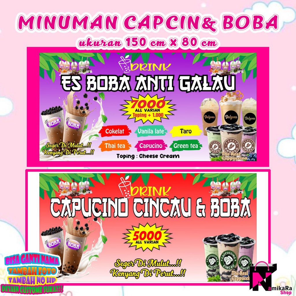 Jual Spanduk Banner Backdrop Minuman Capucino Cincau Spanduk Capcin