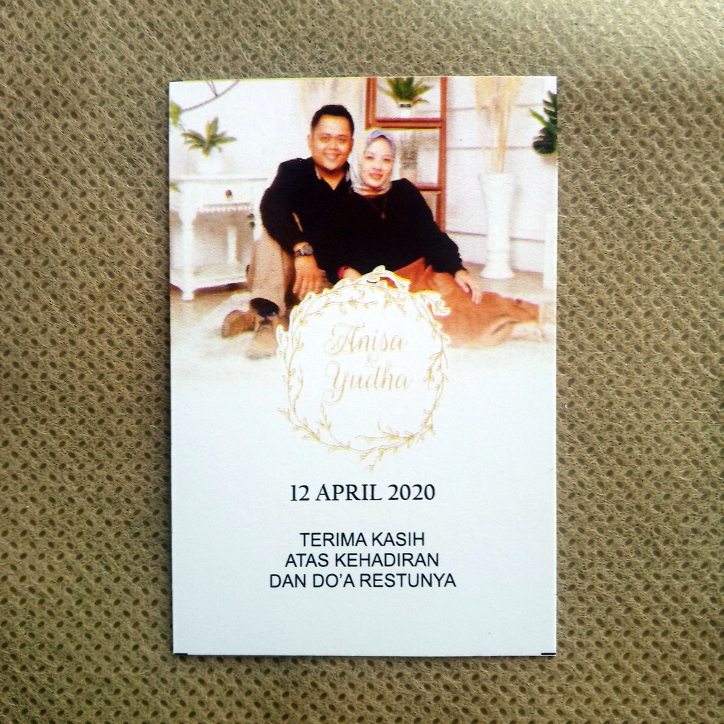 Jual Kartu Ucapan Terima Kasih Souvenir Pernikahan Thanks Card Photo