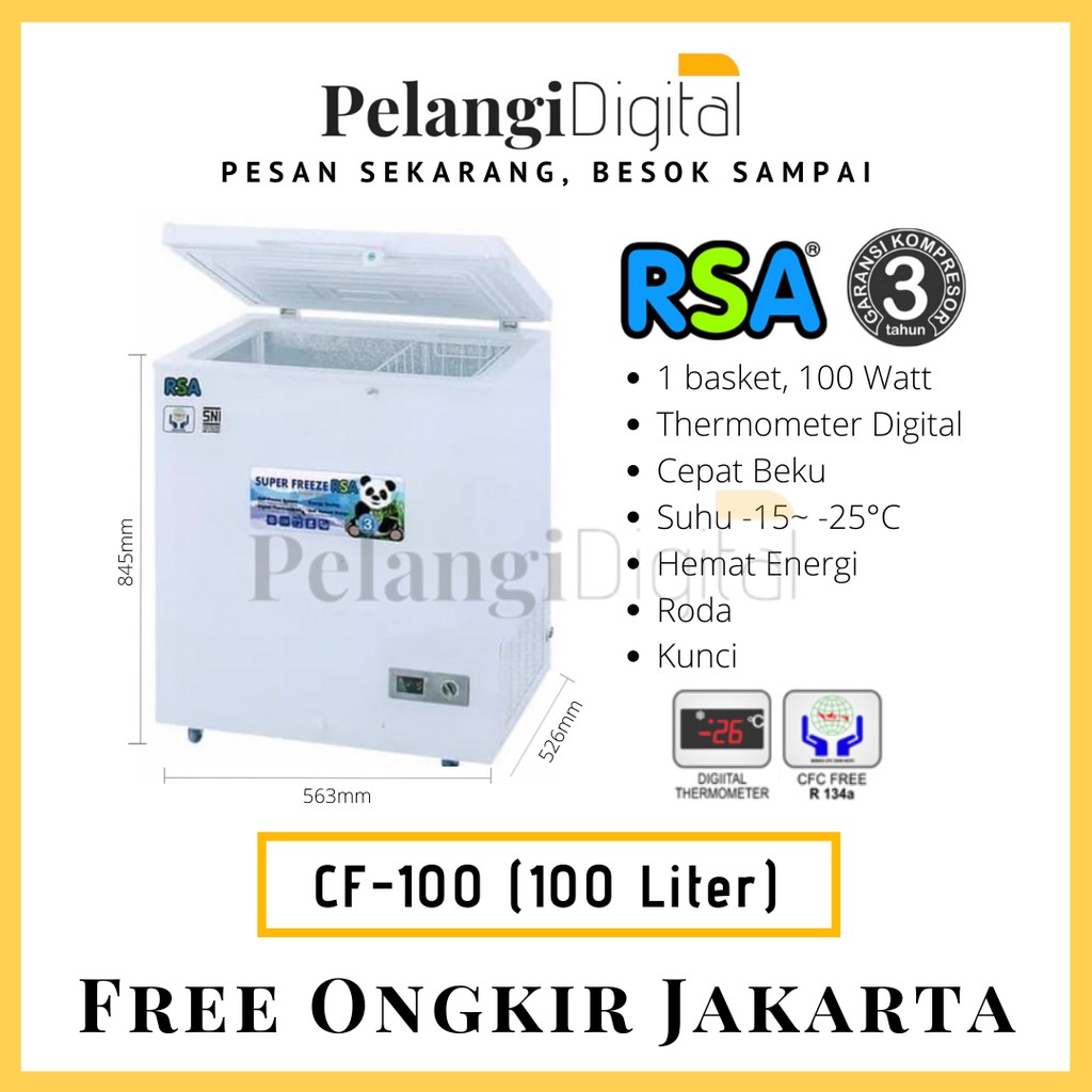 Jual Rsa Chest Freezer Box Peti Pembeku Garansi Resmi Liter Cf