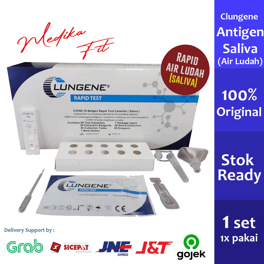 Jual Antigen Rapid Test Saliva Air Liur Clungene Set Original