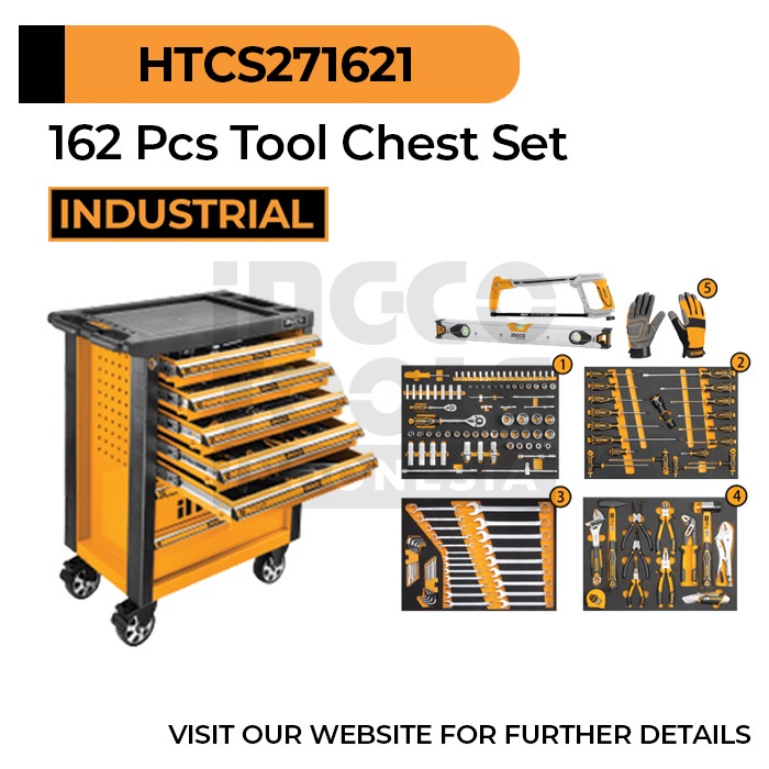 Jual 162 Pcs Mechanical Tool Chest Set INGCO HTCS271621 Paket Box