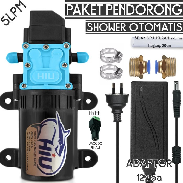 Jual Pompa Air DC 12V Paket Pendorong Shower Otomatis Konektor Slip