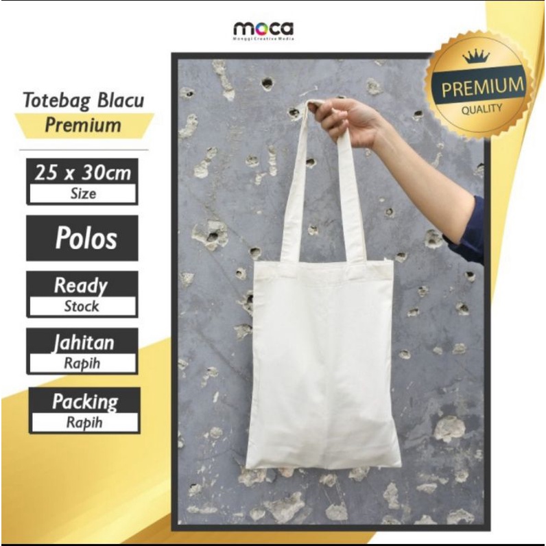 Jual Totebag Kekinian Blacu Polos Premium Tas Totebag Blacu Satuan