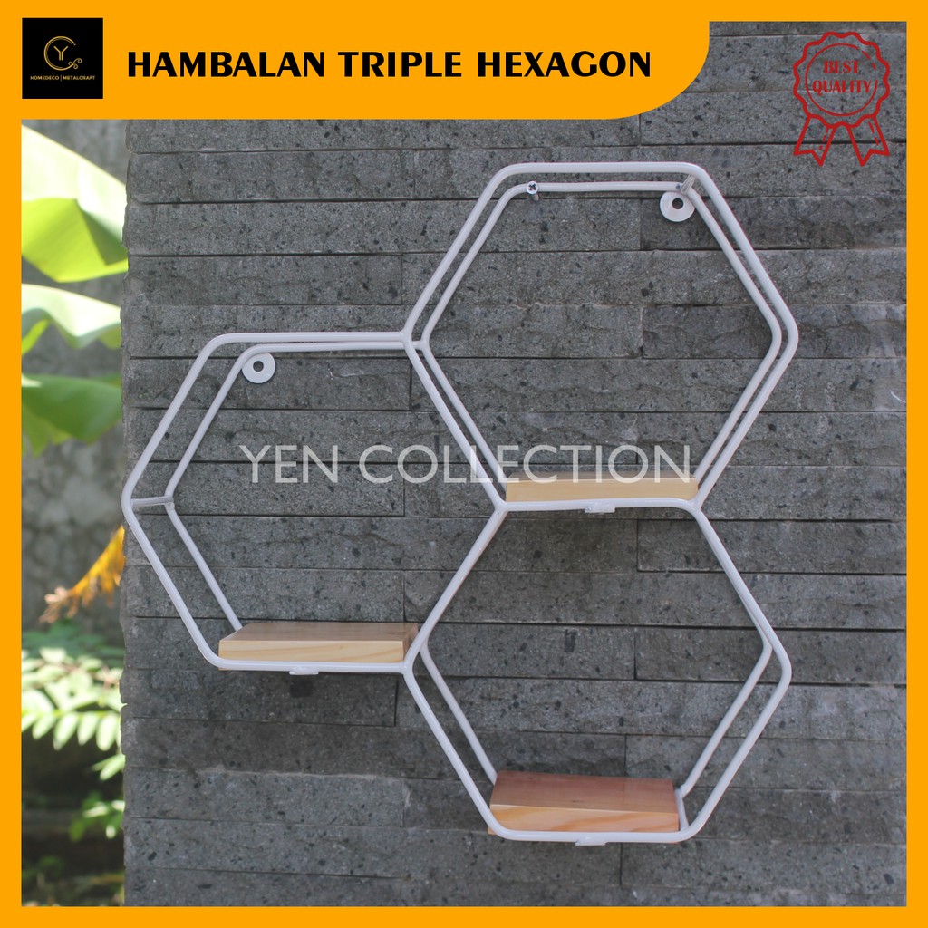 Jual Rak Besi Pot Dinding Hexagon Hiasan Dinding Besi Hambalan Besi