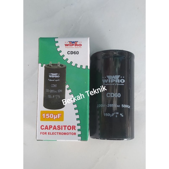 Jual Capasitor Elektro Motor 150 Mikro Kapasitor Dinamo Penggerak Wipro