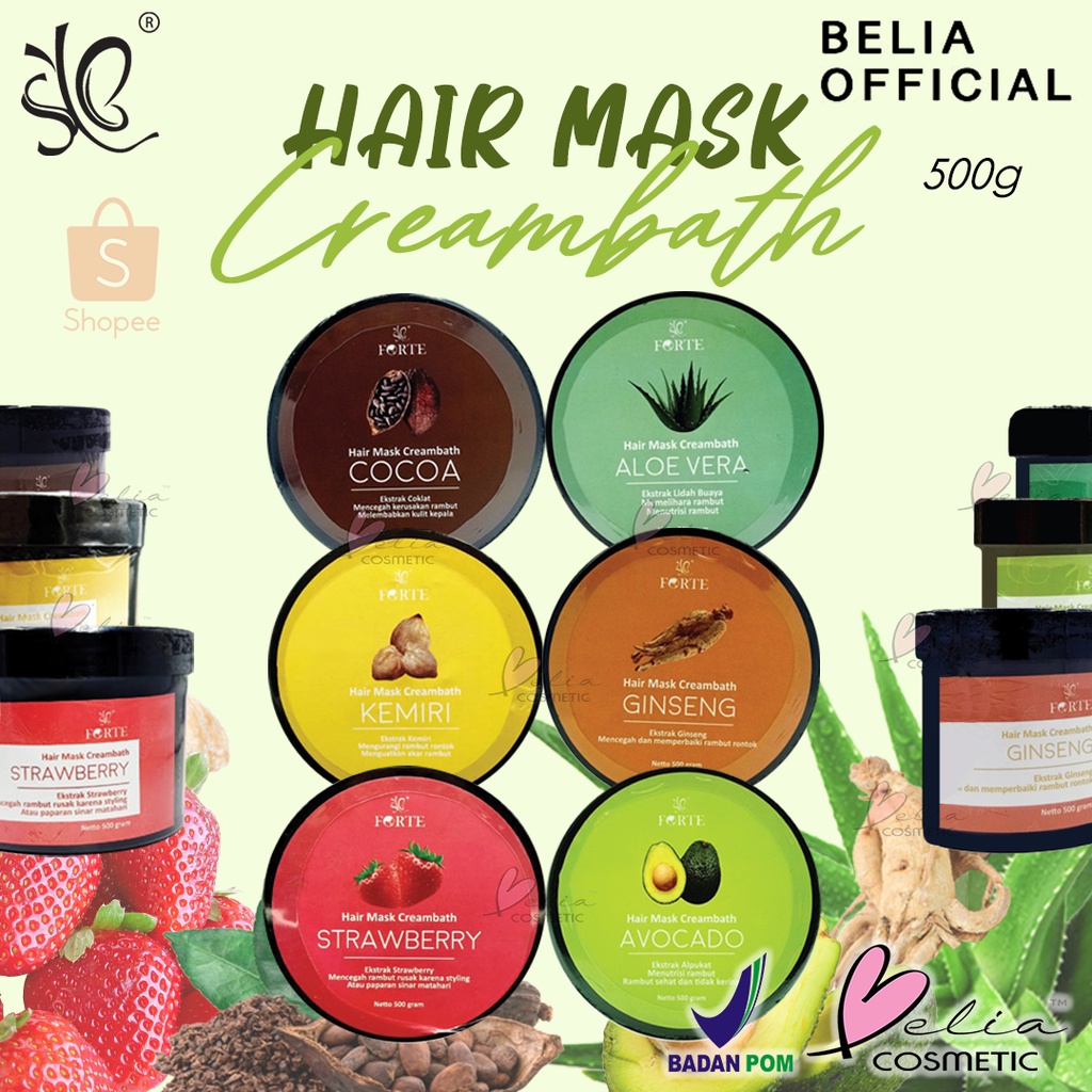 Jual BELIA SYB Forte Hair Mask Creambath 500g Makser Rambut Aloe