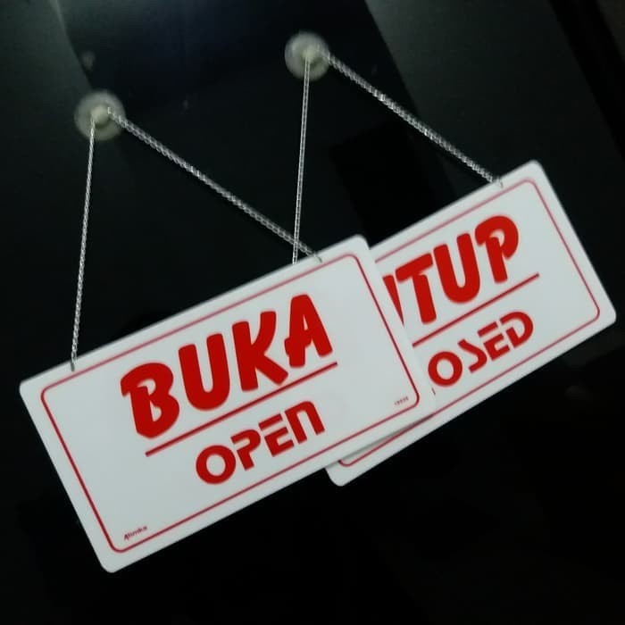 Jual Acrylic BUKA TUTUP Jumbo Open Close Akrilik Sign Label SIgn Board