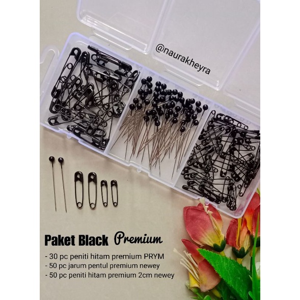 Jual Paket Pin Hijab Black Hijab Kit Isi Peniti Jarum Pentul Tuspin