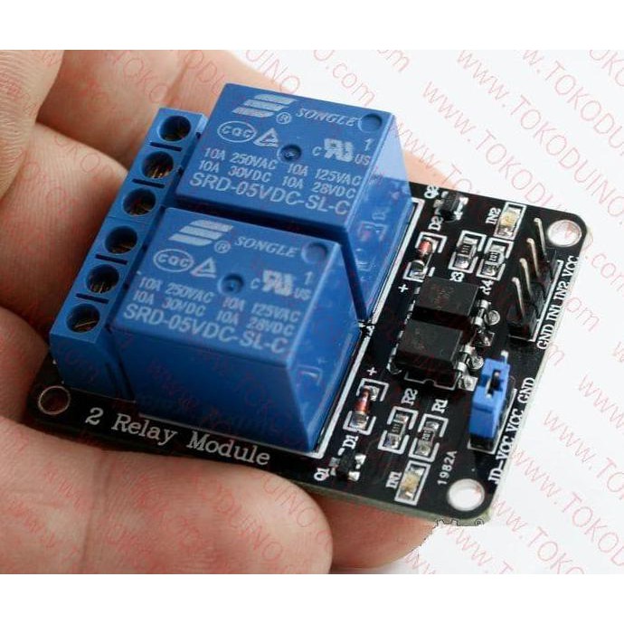 Jual Best Seller Relay Module 2 Channel Dgn Optocoupler Utk Arduino