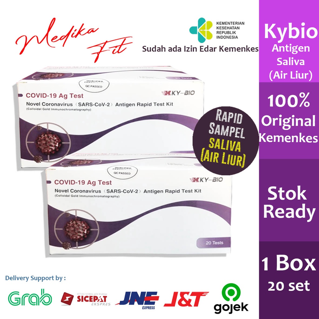 Jual Antigen Saliva Air Liur Kybio Rapid Test Isi 20 Pcs Original