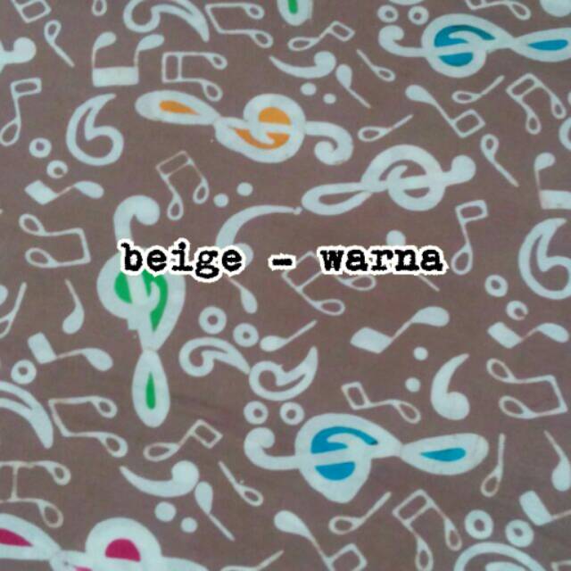 Jual Free Ongkir Bahan Kain Batik Musik Warna Beige Warna Music