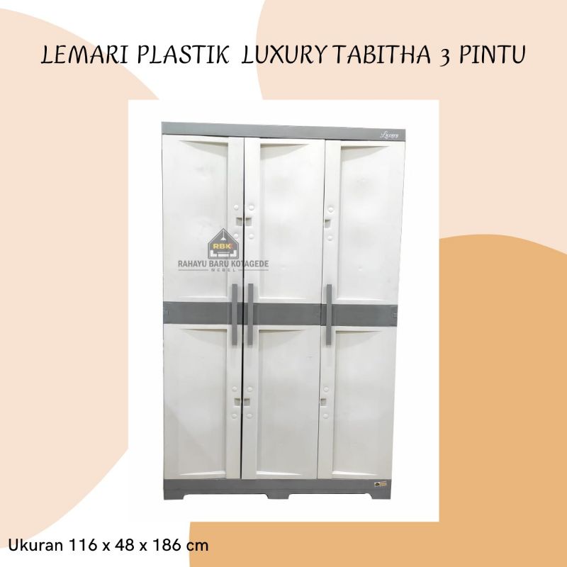 Jual Lemari Plastik Pintu Full Rak Luxury Tabitha Lemari Pakaian