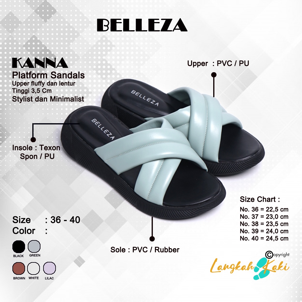 Jual Belleza Kanna Sandal Wanita Kekinian Sandal Selop Terbaru Upper