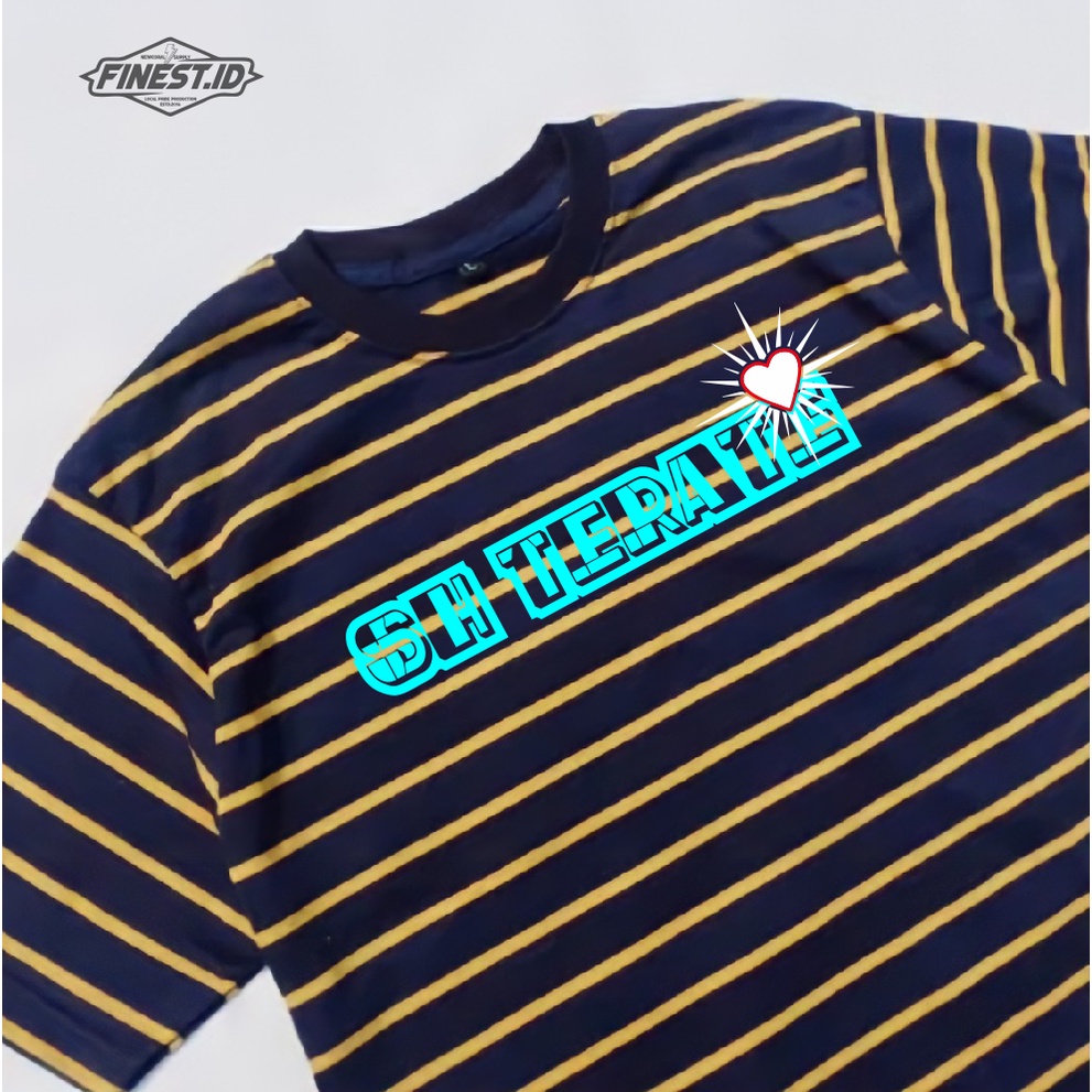 Jual Baju Kaos Strip Salur Kuning Navy Pencak Silat Psht Bahan