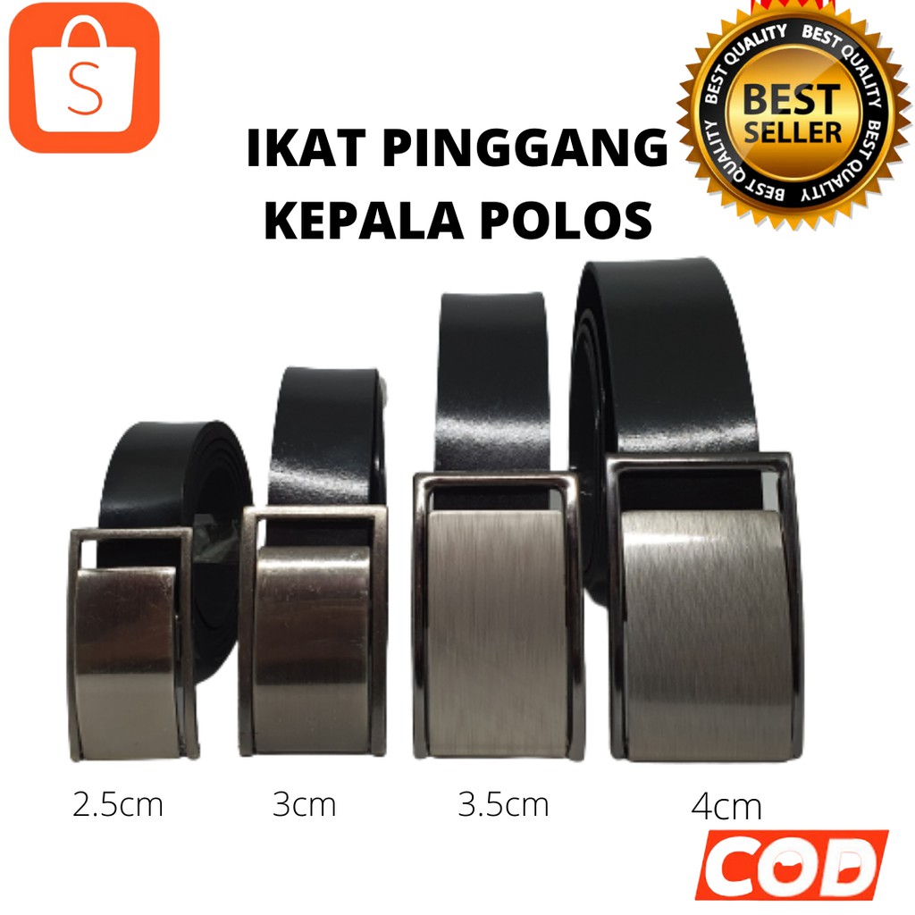 Jual Sabuk Ikat Pinggang Pria Dan Wanita Dewasa Polos Hitam Kepala